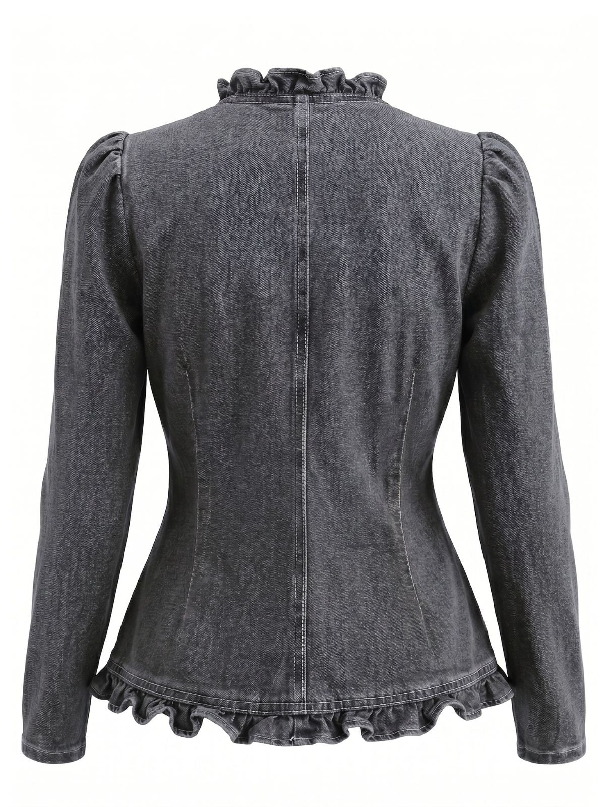 Veste jean manches longues et volants années 1960 - Image 6