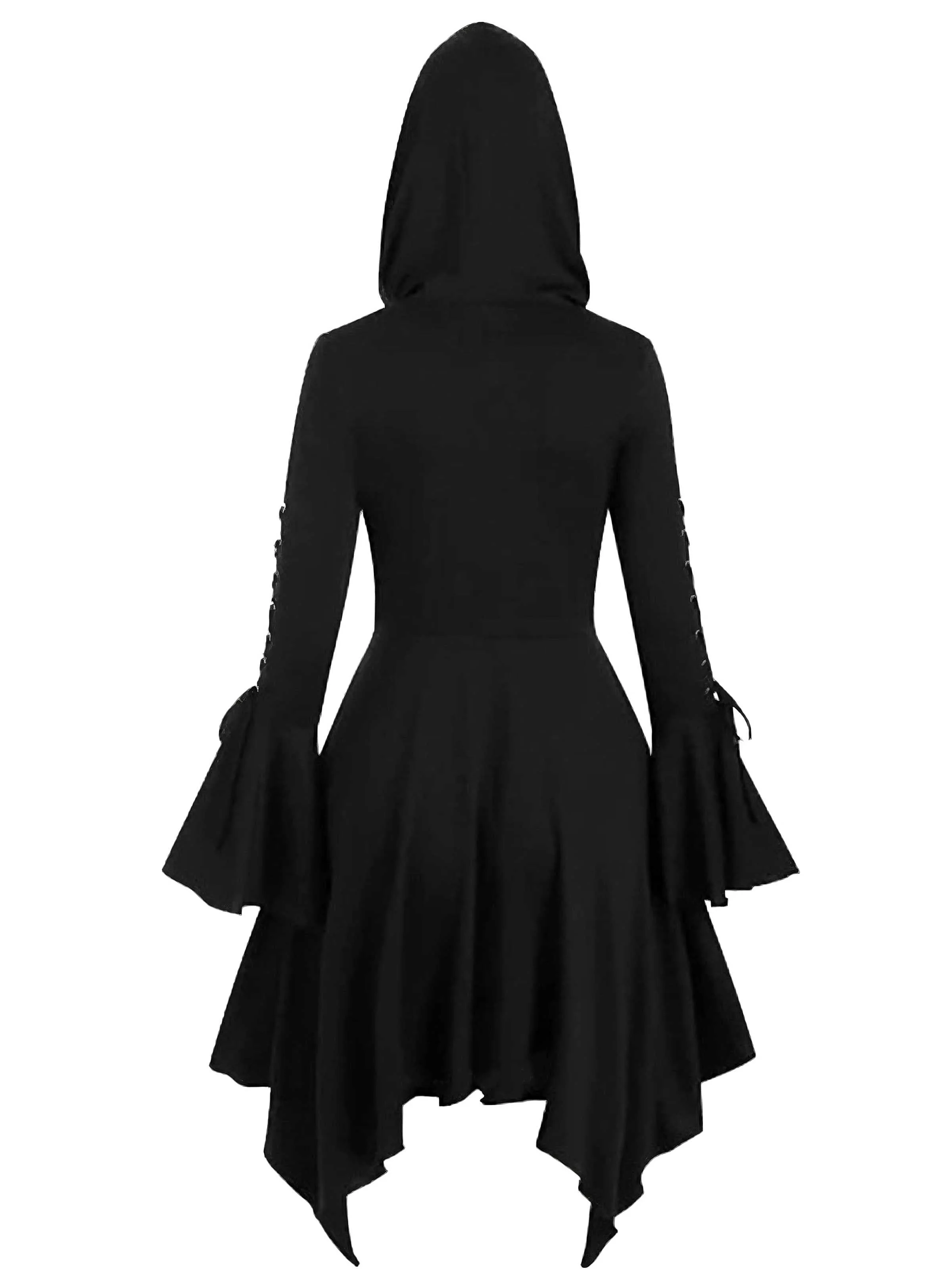 Veste longue punk gothique violette à capuche années 1980 - Image 5