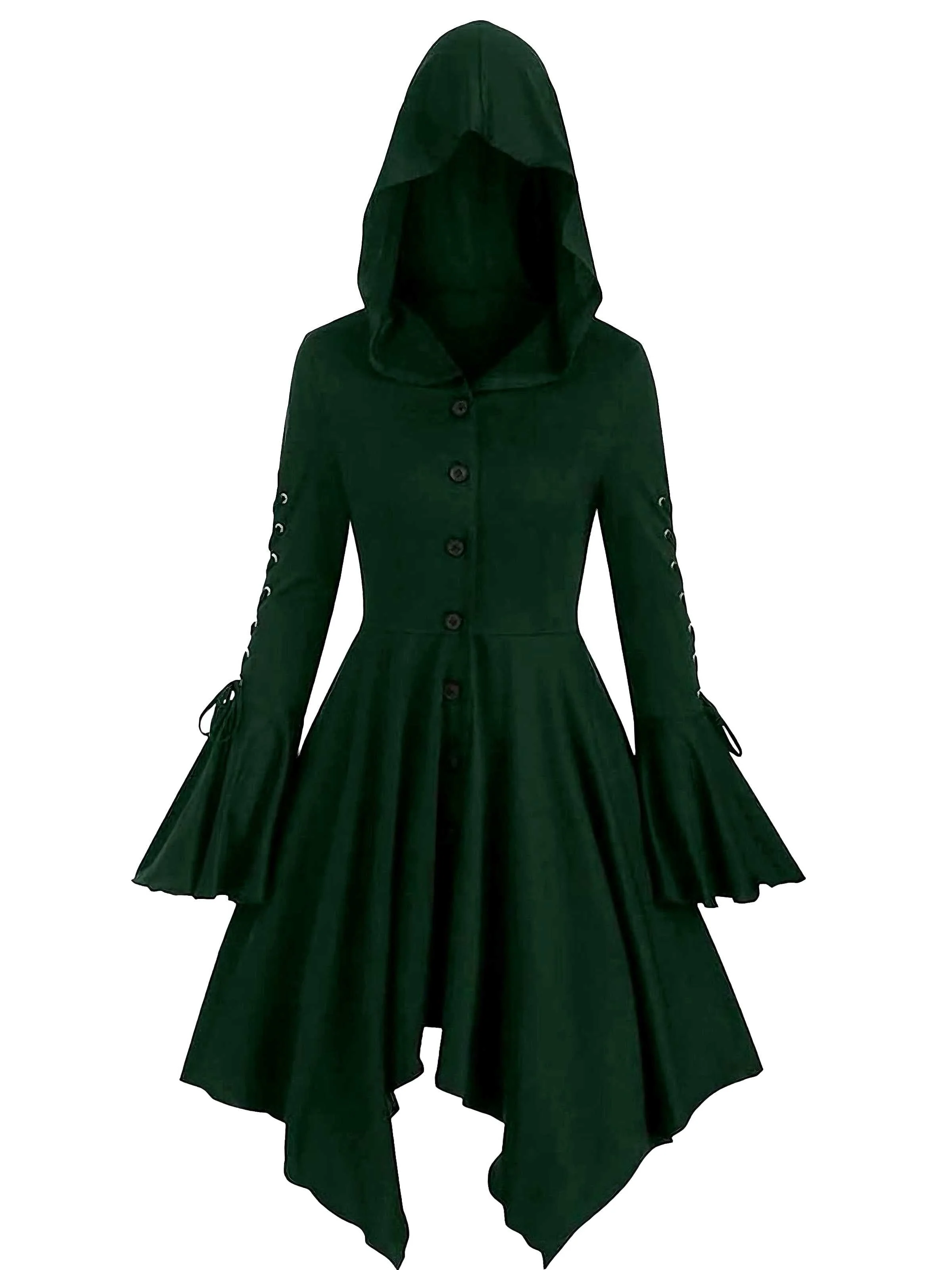 Veste longue punk gothique violette à capuche années 1980 - Image 7