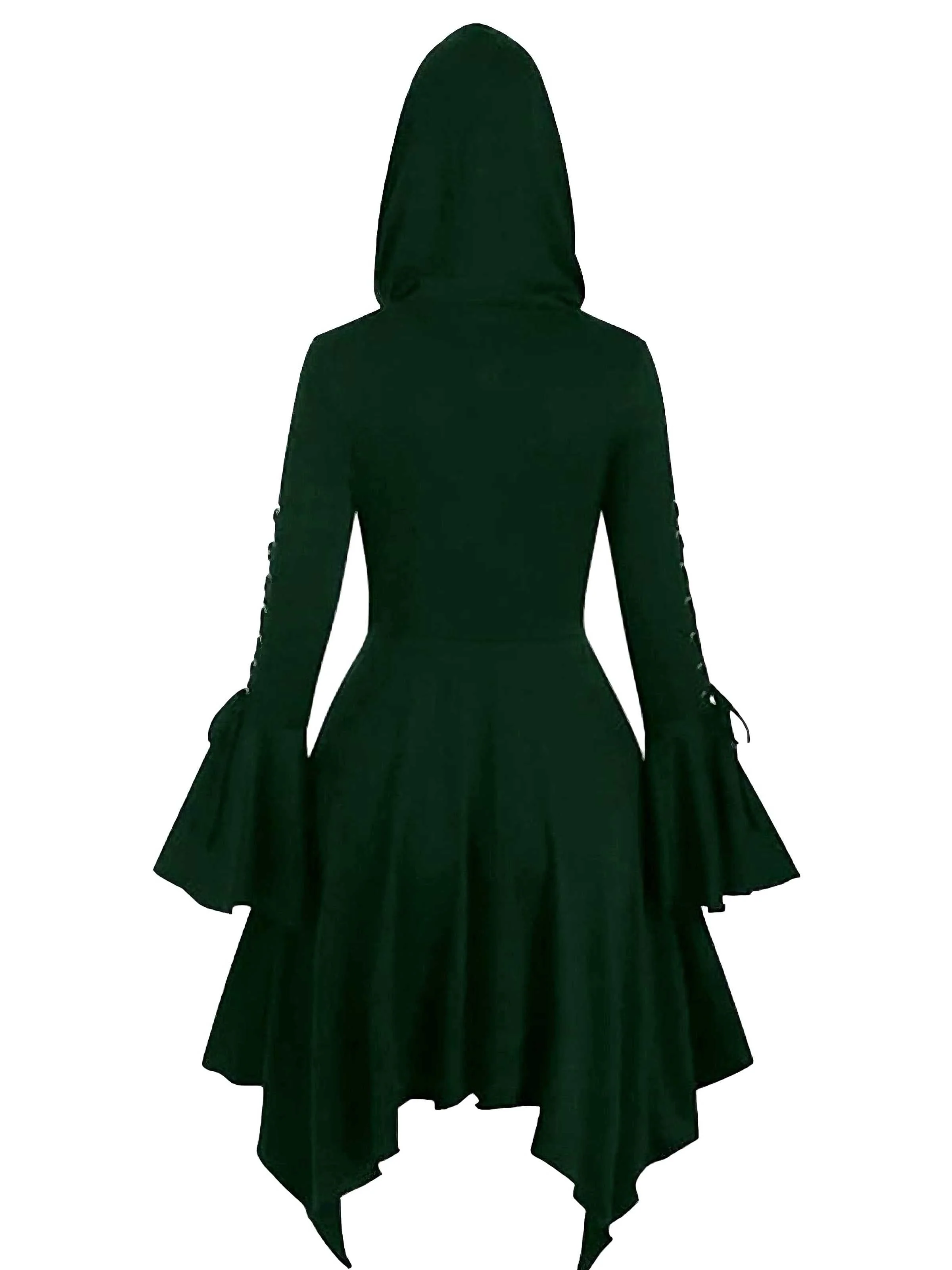 Veste longue punk gothique violette à capuche années 1980 - Image 8